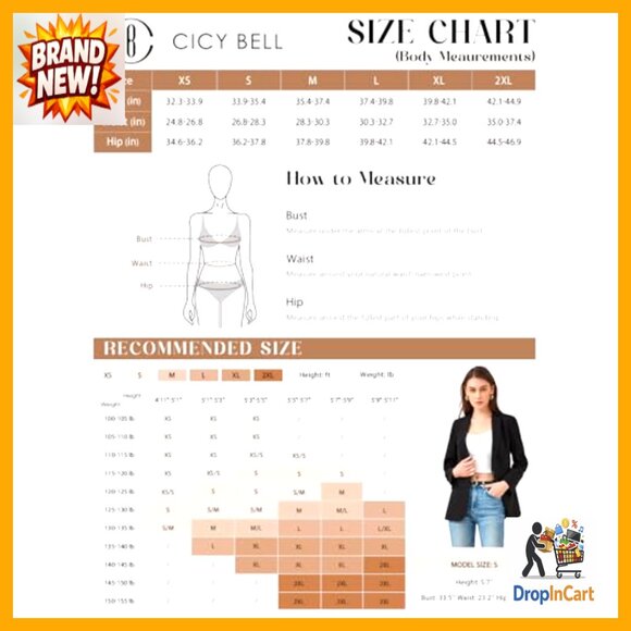 Open Front Blazer Slim Fit Long Sleeve Work Office Casual Chic Minimal - Picture 6 of 7